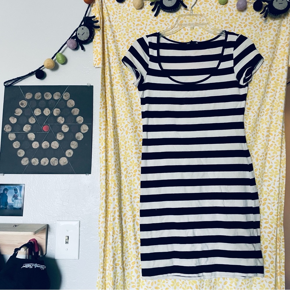 Simple H&M small black & white stripped dress!